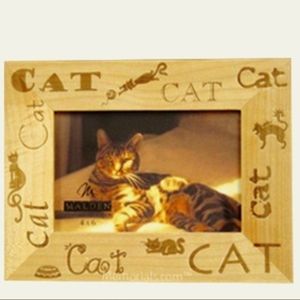 CAT FRAME WOODEN MEMORIAL DECOR PHOTO